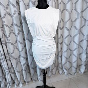 Amanda Uprichard White Ruched Mini Dress